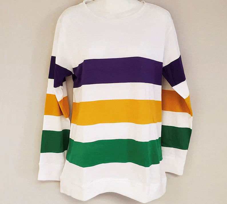 Women white MardiGras long sleeve # 311