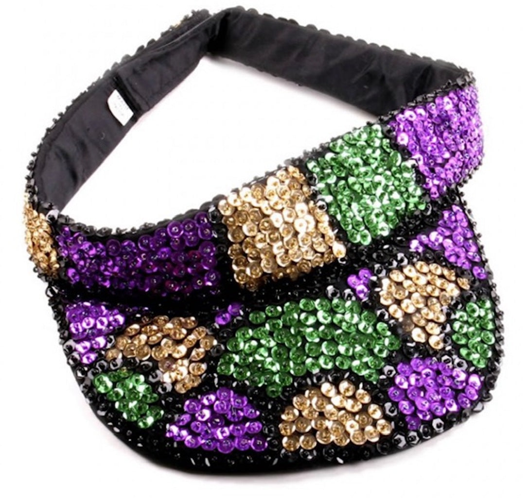 Sequined Mardi Gras Visor (Shell Pattern) CLEARANCE