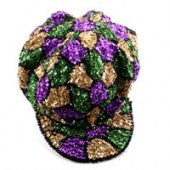 Sequined Mardi Gras Gatsby Hat (Shell Pattern)
