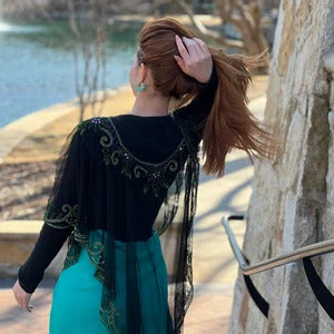 Sequined and beaded Poncho (fine quality) Style A