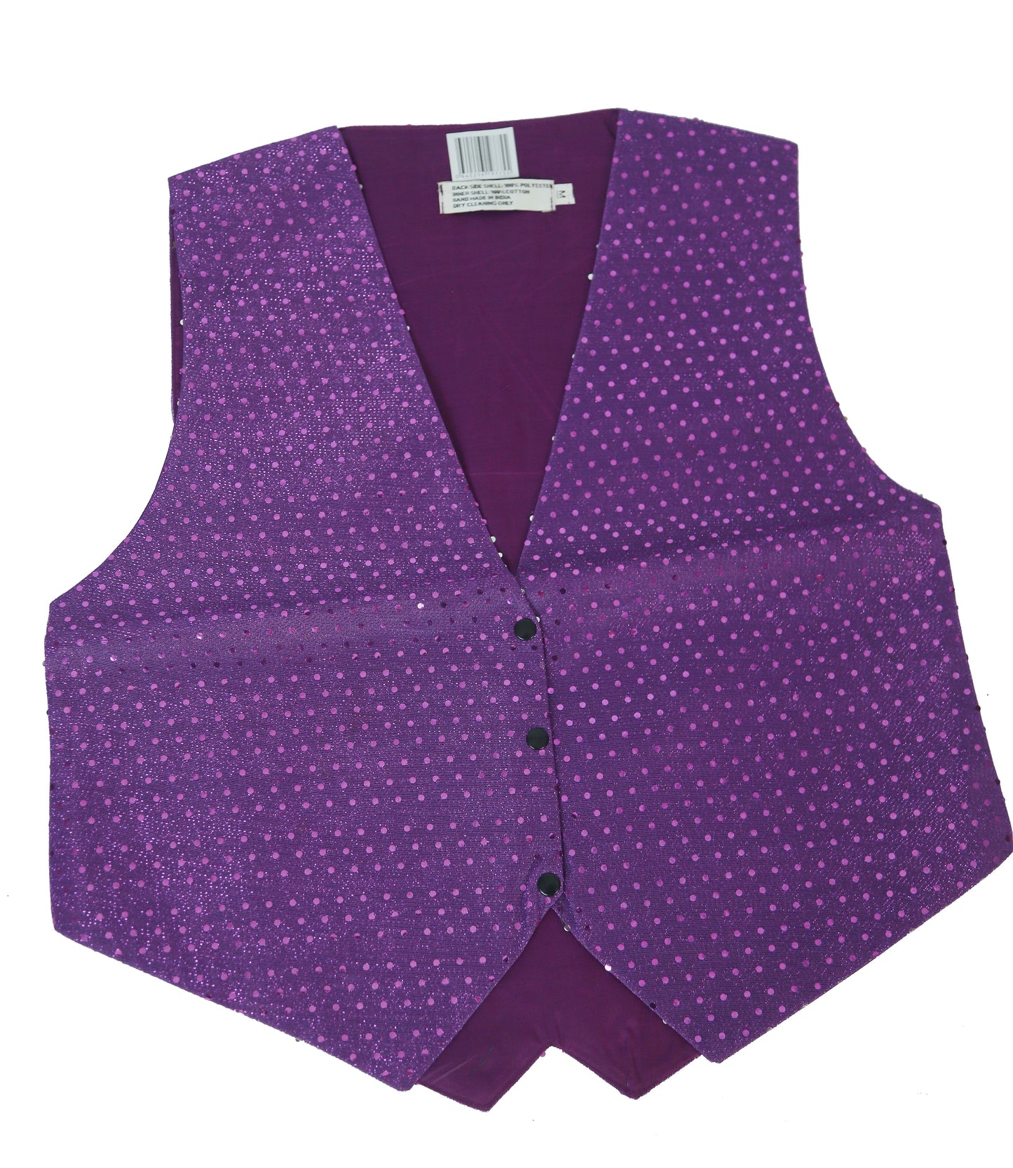 Adult Faux Sequined Mardi Gras Vest (Purple)