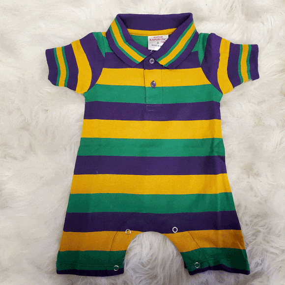 mardi gras romper baby