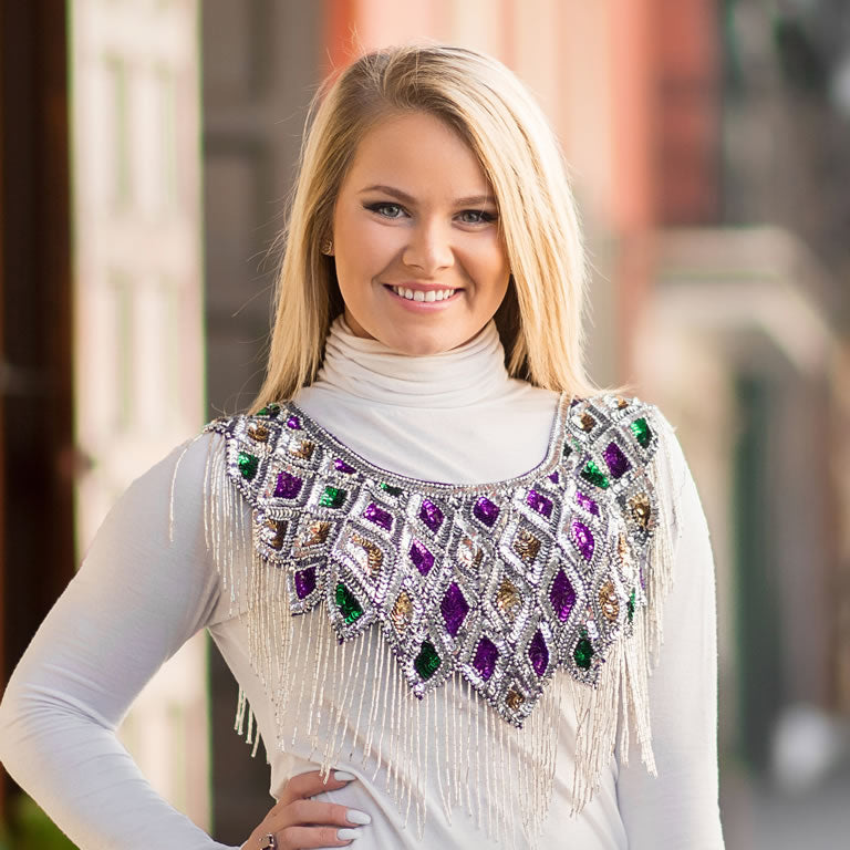 Mardi Gras Costumes - Sequined & Glass Beaded Collar (Style 2)