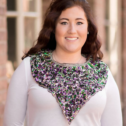 Mardi Gras Costumes - Sequined & Glass Beaded Collar (Style 3)