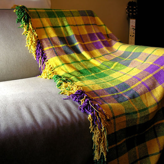Mardi Gras Decorations - Mardi Gras Chenille Blankets