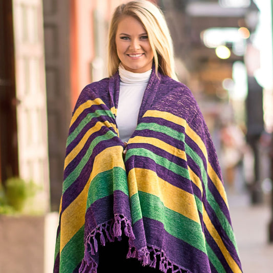 Mardi Gras Decorations - Mardi Gras Chenille Blankets