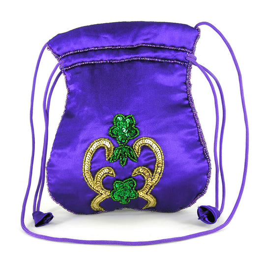 Mardi Gras Costume Ball Purses & Accessories - Sequined Mardi Gras Satin Bag