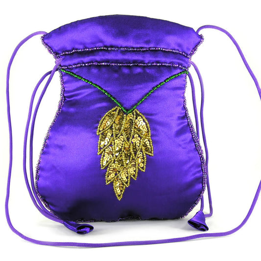 Mardi Gras Costume Ball Purses & Accessories - Sequined Mardi Gras Satin Bag