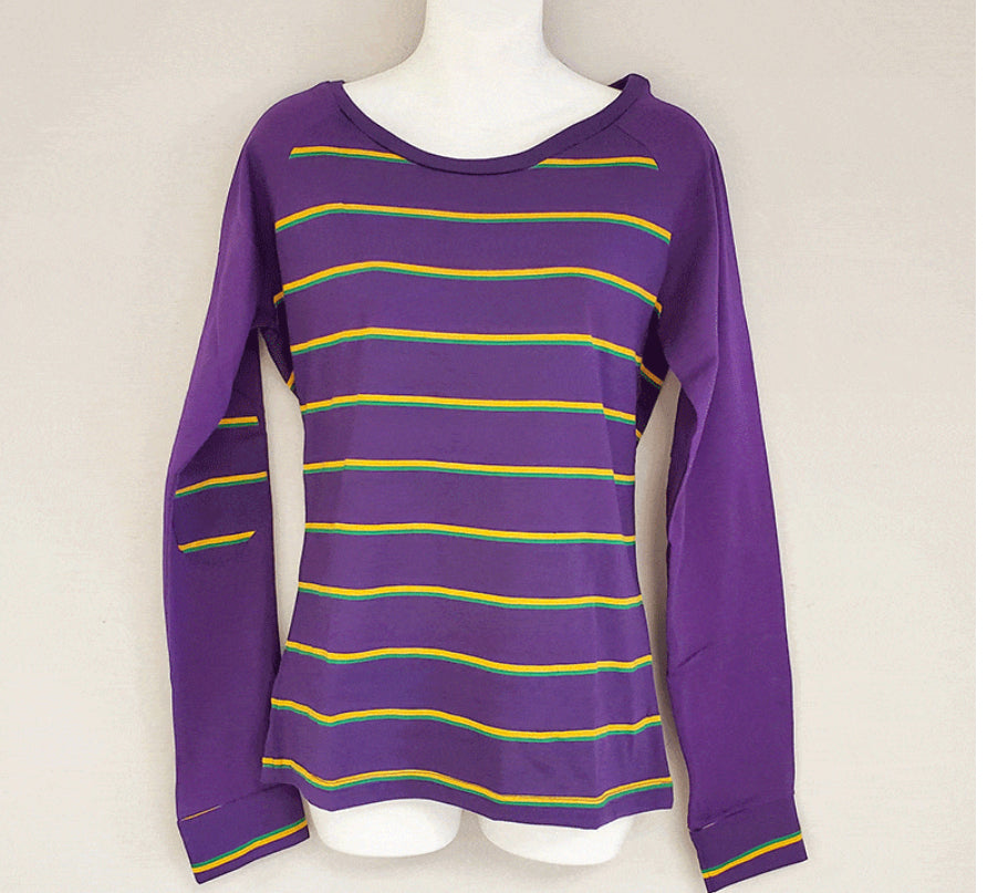 Reglan Shirt with Elbow Patch (Purple, Longsleeve) Mardi Gras Bazaar