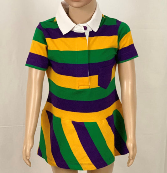 Mardi Gras Peplum for girls # 283 White collar