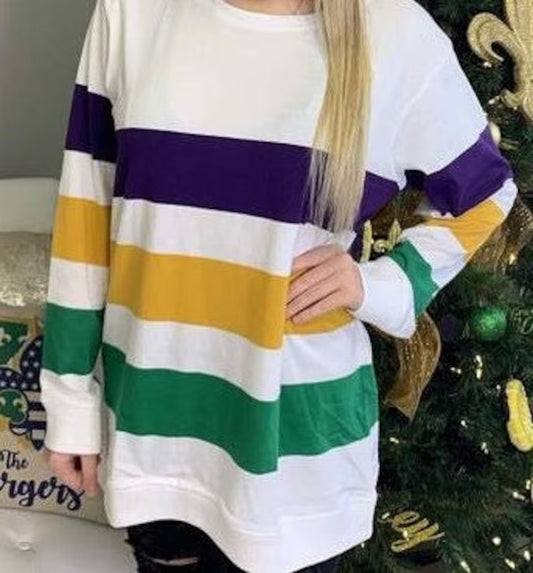Women white MardiGras long sleeve # 311