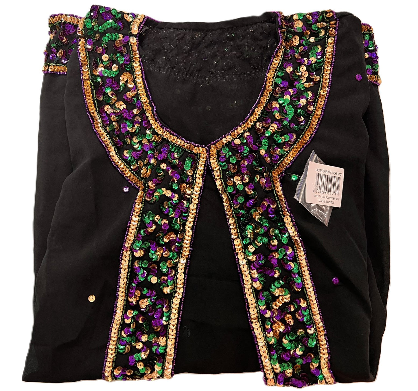 Mardi Gras Chiffon women Jacket top Style A
