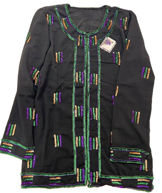 Mardi Gras Sequined Chiffon Jacket top Style B