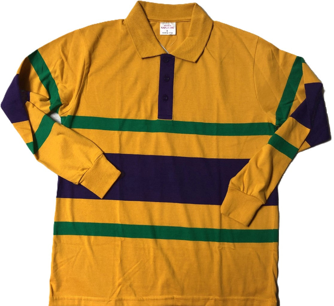 Child Yellow Long sleeves polo PGG stripes # 322 (Yellow-Child)