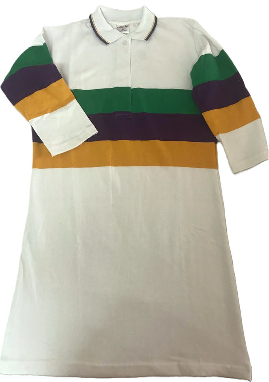 Women Mardi Gras White Long Shirt # 298