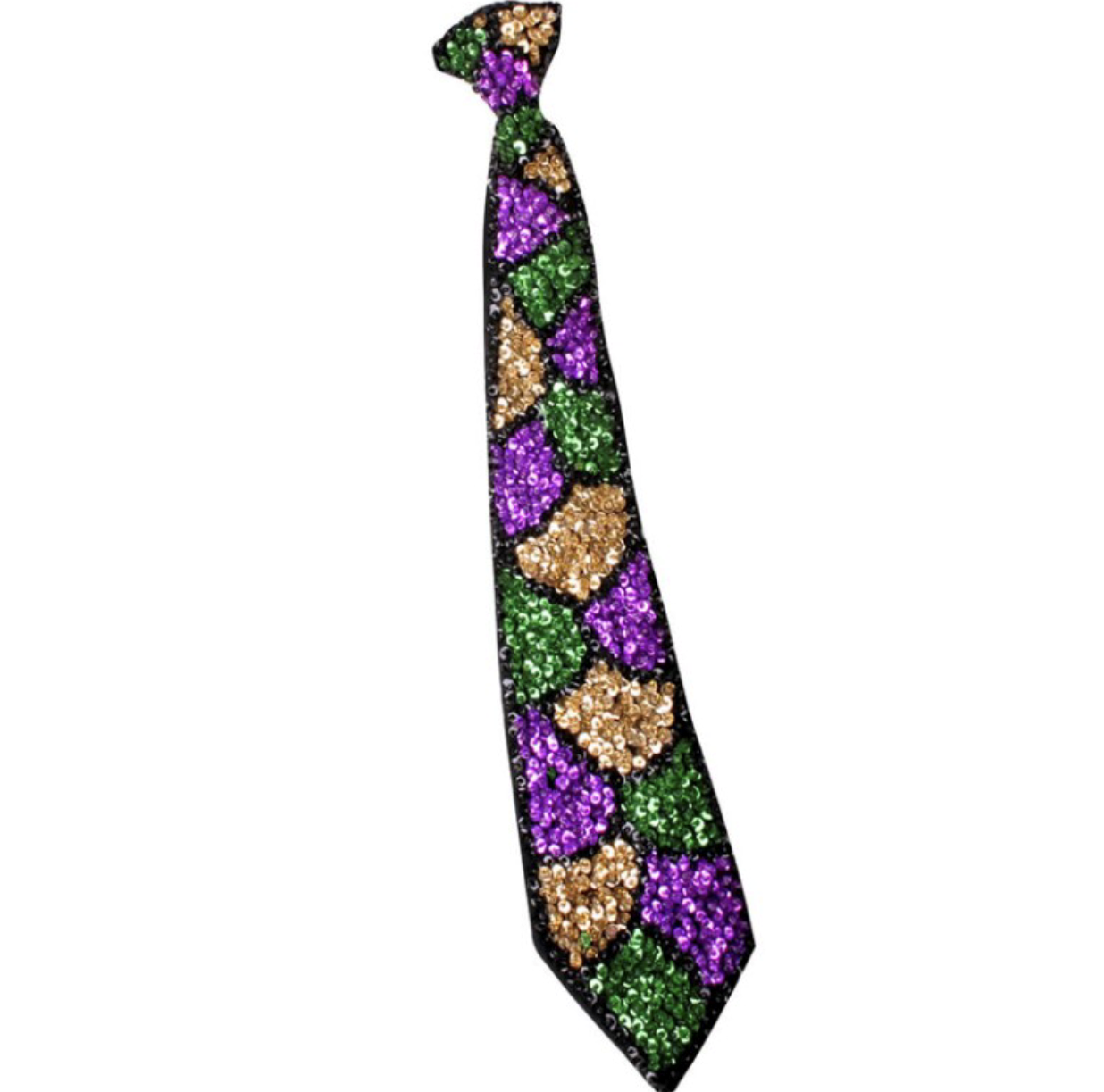 Sequined Mardi Gras Neck Tie (Shell Pattern)