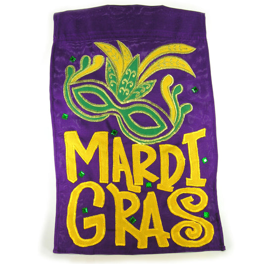 Mardi Gras Decorations - Mardi Gras Mask Garden Flag with Rhinestones