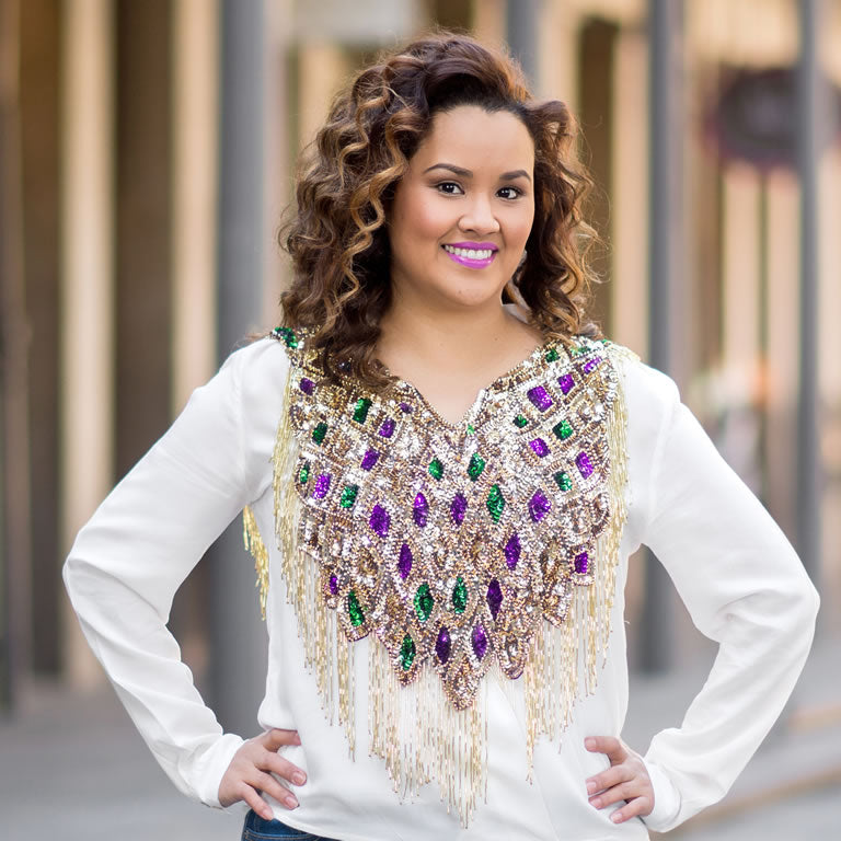 Mardi Gras Costumes - Sequined & Glass Beaded Collar (Style 5)
