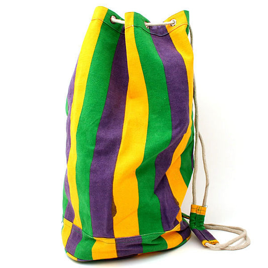 Mardi Gras Parade Route Tote Bags - Canvas Round Bottom Mardi Gras Carrying Bag