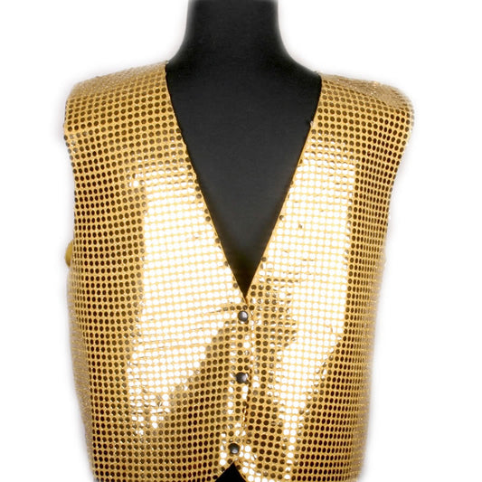 Adult Faux Sequined Mardi Gras Vest (Gold)
