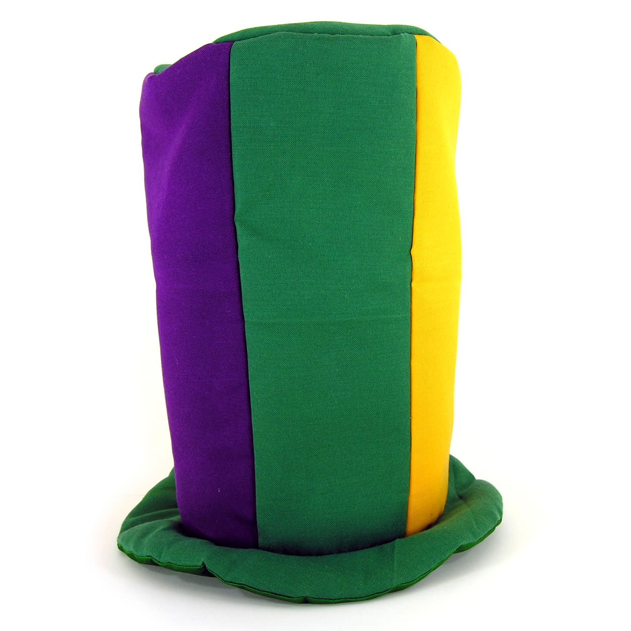 Giant Striped Canvas Mardi Gras Top Hat in Purple, Green, and Gold - 13" Tall