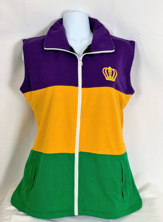 Womens Fleece Mardi Gras Vest