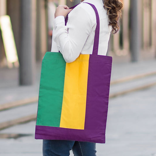 Mardi Gras Parade Route Tote Bags - Fabric Carrying Bag with lining inside